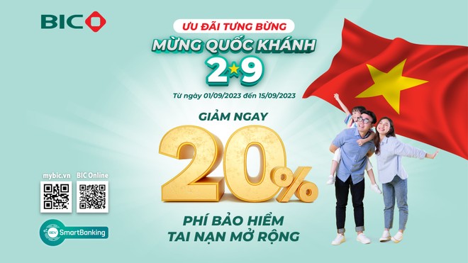 BIC ưu đãi 20% phí bảo hiểm Tai nạn mở rộng 