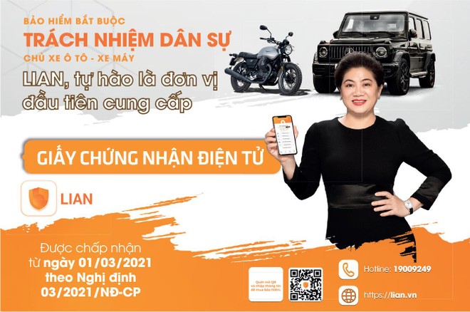 LIAN tiên phong cấp chứng nhận bảo hiểm điện tử cho xe cơ giới