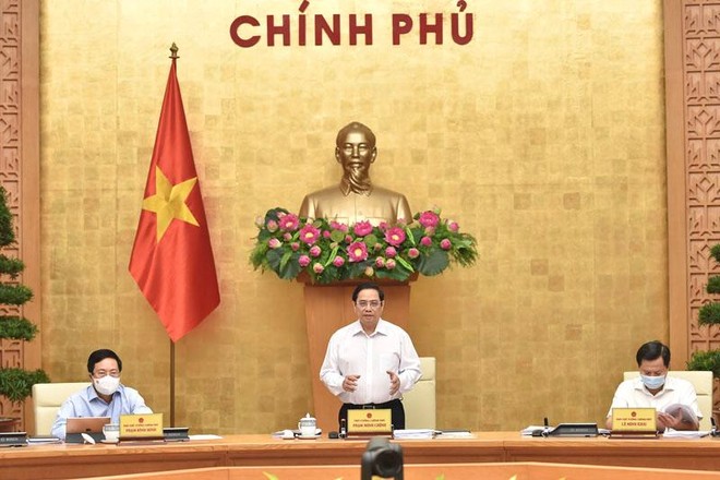 Phiên họp Chính phủ thường kỳ tháng 8/2021 (Ảnh: VGP)