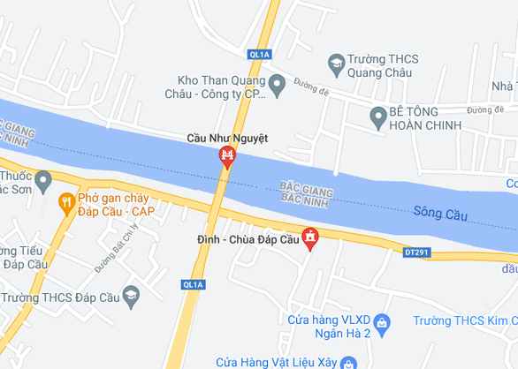 Vị trí cầu Như Nguyệt (Ảnh: Tuấn Phùng TT).