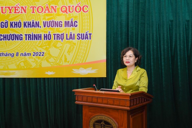 Thống đốc NHNN Nguyễn Thị Hồng phát biểu tại Hội nghị