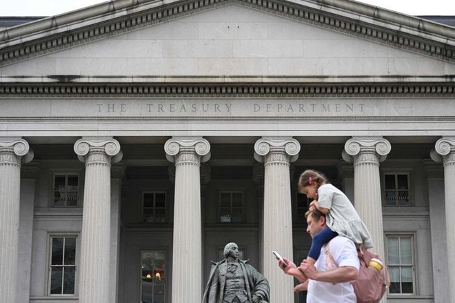 Bên ngoài tòa nhà Bộ Tài chính Mỹ ở Washington, D.C. Ảnh: AFP