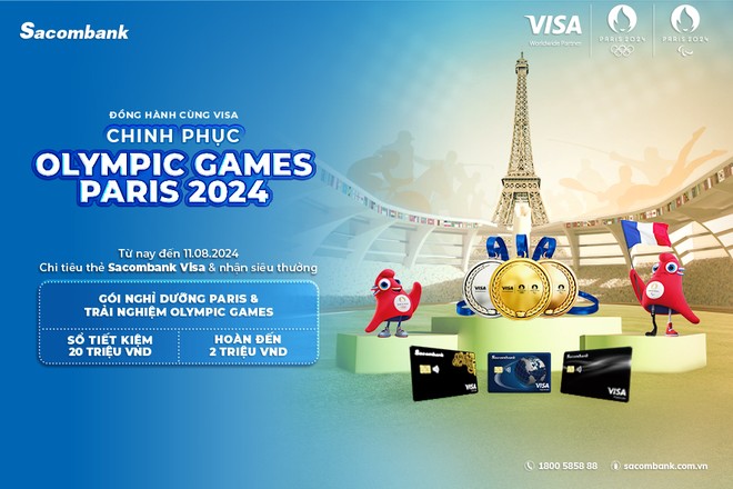 Chủ thẻ Sacombank visa có cơ hội nhận vé tham dự Olympic Games Paris 2024