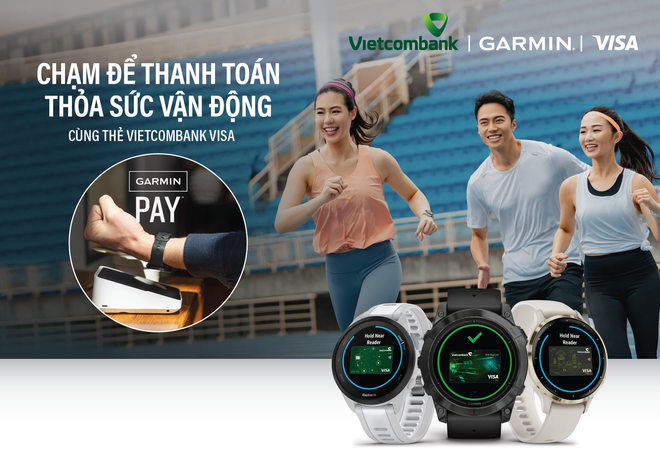 Vietcombank triển khai thanh toán một chạm Garmin Pay cho thẻ Visa