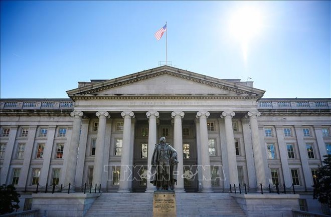 Trụ sở Bộ Tài chính Mỹ tại Washington, DC. Ảnh: AFP/ TTXVN