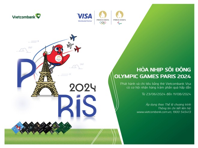 Hòa nhịp Olympic Paris 2024 cùng Vietcombank thông qua chuỗi hoạt động dành cho khách hàng