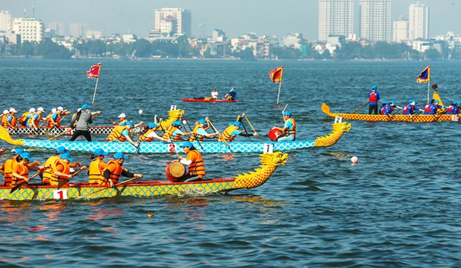 50 đội và 800 người tham gia Giải Bơi chải thuyền rồng Hà Nội 2024 