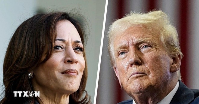 Phó Tổng thống Mỹ Kamala Harris (trái) và cựu Tổng thống Donald Trump. (Ảnh: NBC News/TTXVN)