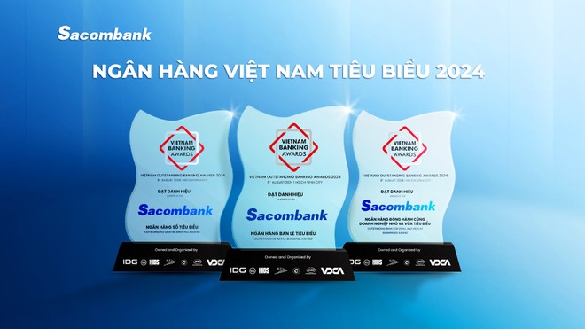 Sacombank (STB) 7 năm liên tiếp được vinh danh tại giải thưởng ngân hàng Việt Nam tiêu biểu