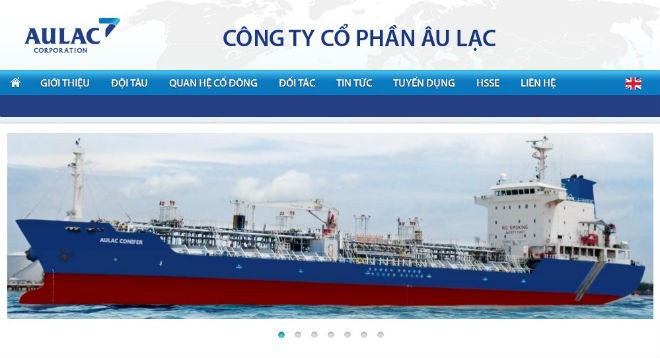 Ảnh chụp màn hình website của CTCP Âu Lạc