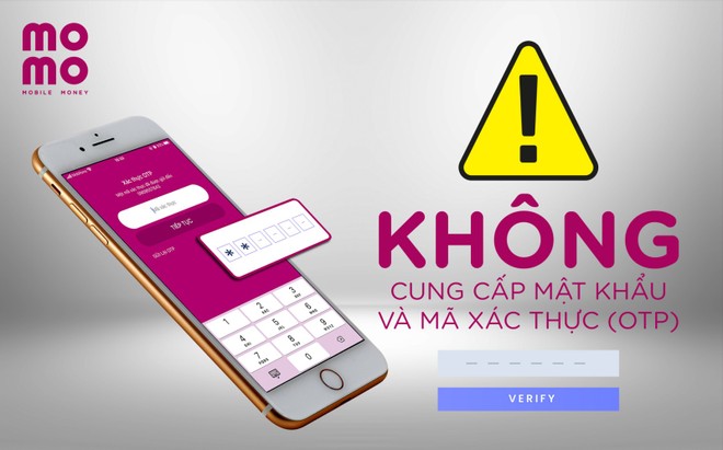 MoMo khuyến cáo người dùng cảnh giác bảo mật mật khẩu, mã xác thực OTP