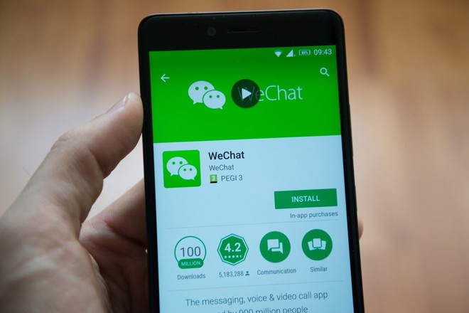 Ứng dụng Wechat trên  Google Play của điện thoại Android.