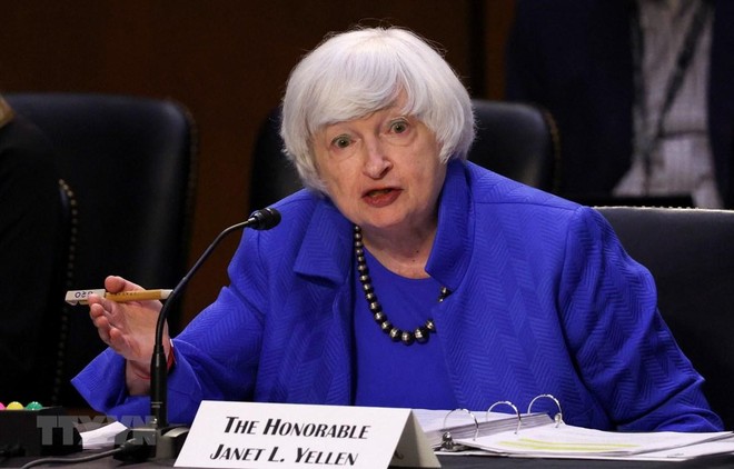 Bộ trưởng Tài chính Mỹ Janet Yellen phát biểu tại Washington, DC., ngày 28/9/2021. (Ảnh: AFP/TTXVN).