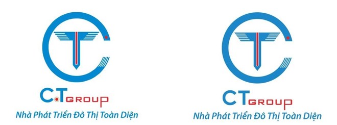 Logo cũ (bên trái) và Logo mới (bên phải) của CT Group.