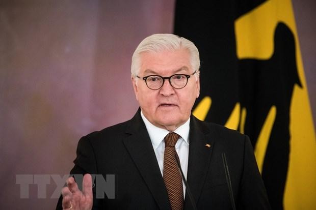 Tổng thống Đức Frank-Walter Steinmeier phát biểu tại Berlin ngày 8/2/2022. (Ảnh: AFP/TTXVN).