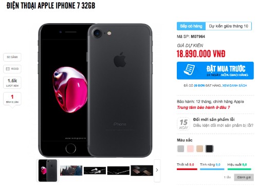 iPhone 7, 7 Plus chính hãng có thể về nước sớm hơn mọi năm, giữa tháng 10 thay vì đầu tháng 11 như 6s.