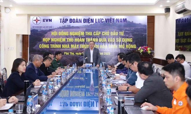 EVN họp nghiệm thu cấp chủ đầu tư công trình Nhà máy thuỷ điện Hoà Bình mở rộng. 