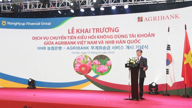 Chuyển tiền kiều hối không dùng tài khoản với Agribank và Nonghyup Bank - Hàn Quốc