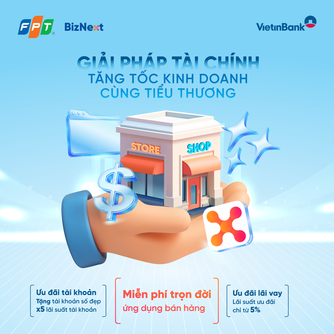 VietinBank và FPT tặng miễn phí trọn đời ứng dụng quản lý bán hàng trên điện thoại, tích hợp hóa đơn điện tử cho hộ kinh doanh