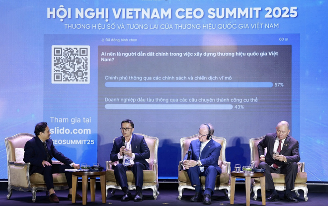 Các diễn giả chia sẻ trong phiên thảo luận tại Hội nghị Vietnam CEO Summit 2025