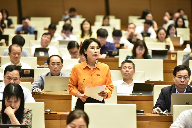 Đại biểu Quốc hội Trần Thị Nhị Hà (đoàn TP Hà Nội) phát biểu thảo luận (Ảnh: QH)
