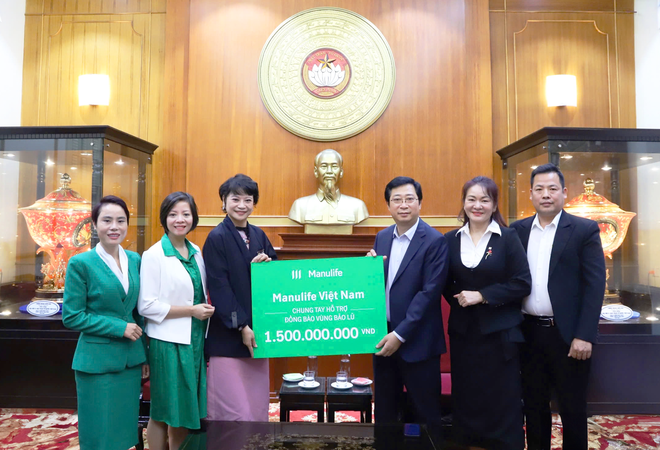 Manulife quyên góp 1,5 tỷ đồng hỗ trợ đồng bào miền Bắc bị ảnh hưởng bởi thiên tai