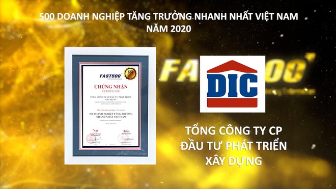 Tập đoàn DIC tăng hạng vượt bậc trong bảng xếp hạng FAST500 năm 2020