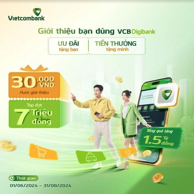 Giới thiệu bạn dùng VCB Digibank - Nhận quà siêu hấp dẫn cho cả người giới thiệu và người được giới thiệu