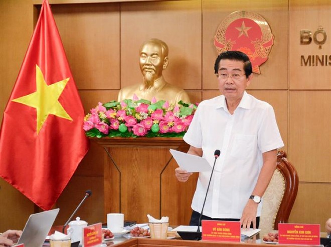 Phó trưởng ban Thường trực Ban nội chính trung ương Võ Văn Dũng trong buổi làm việc.