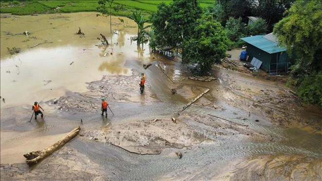 Trận lũ ống, lũ quét kinh hoàng buổi sáng định mệnh ngày 10/9/2024 đã cuốn trôi 37/167 hộ của thôn Làng Nủ (xã Phúc Khánh, huyện Bảo Yên, tỉnh Lào Cai). (Ảnh minh họa: Hoàng Hiếu/TTXVN) 