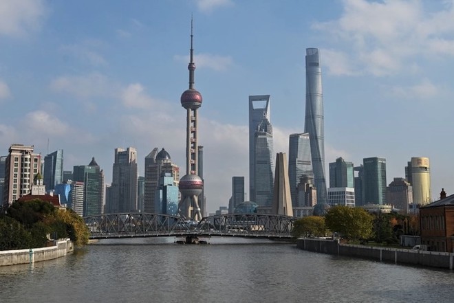 Khu tài chính Lục Gia Chủy (Lujiazui), thành phố Thượng Hải, Trung Quốc. Ảnh: AFP