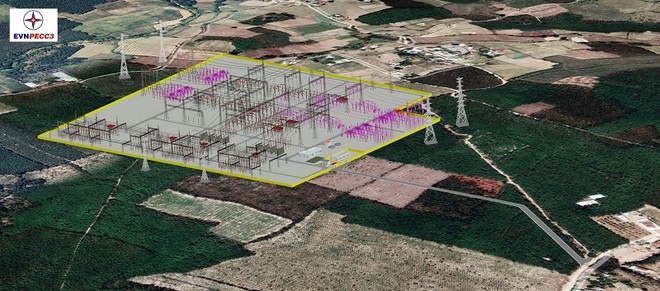 Phối cảnh trạm biến áp 500 kV Bình Định. Nguồn: EVNNPT. 