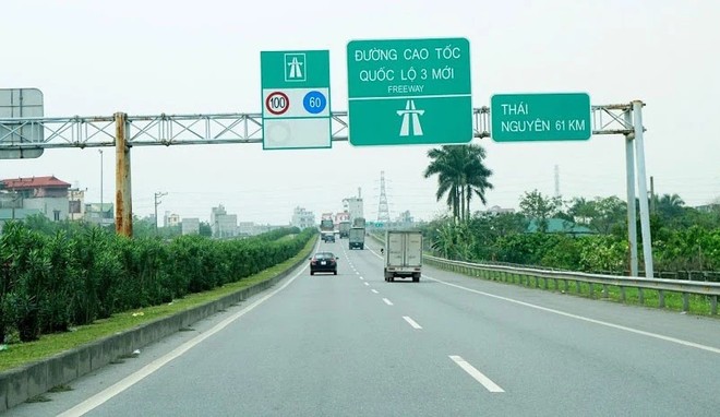 Một đoạn cao tốc Hà Nội - Thái Nguyên.