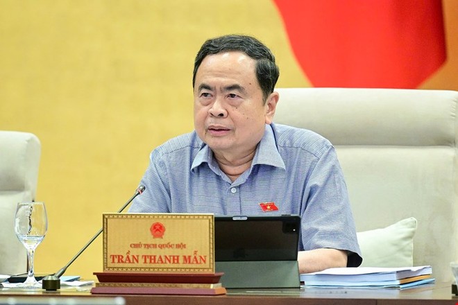 Chủ tịch Quốc hội Trần Thanh Mẫn phát biểu tại phiên họp.