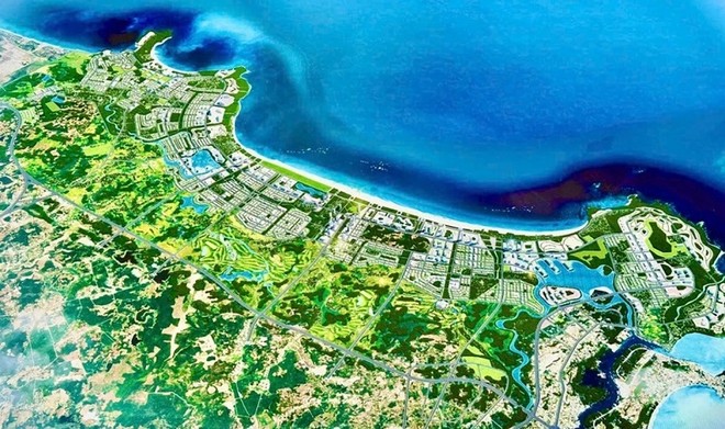 Phối cảnh Đề án quy hoạch phân khu xây dựng Khu đô thị, dịch vụ Đông Nam Dung Quất. 