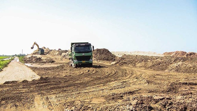 Thi công Dự án Đầu tư xây dựng tuyến đường cao tốc Ninh Bình - Hải Phòng, đoạn qua tỉnh Nam Định (cũ) và Thái Bình (cũ).