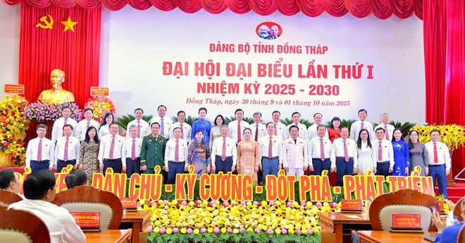 Đại biểu thống nhất cao Nghị quyết Đại hội Đảng tỉnh Đồng Tháp lần I nhiệm kỳ 2025 - 2030