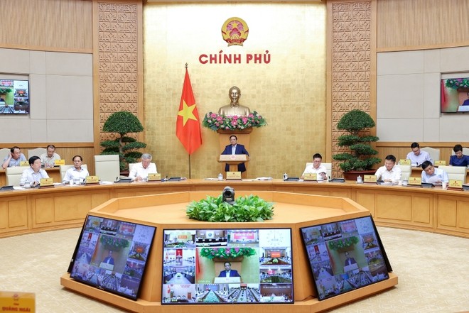 Thủ tướng Phạm Minh Chính chủ trì cuộc họp Chính phủ ngày 5/10. 