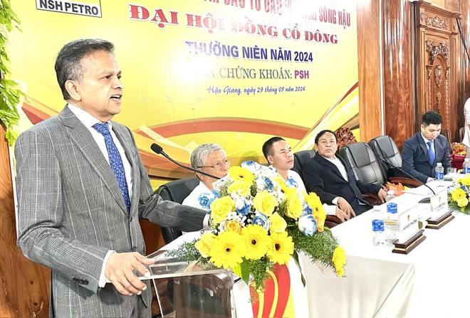 Ông Ranjit Prithviraj Thambyrajah phát biểu tại Đại hội đồng cổ đông thường niên năm 2024 NSH Petro