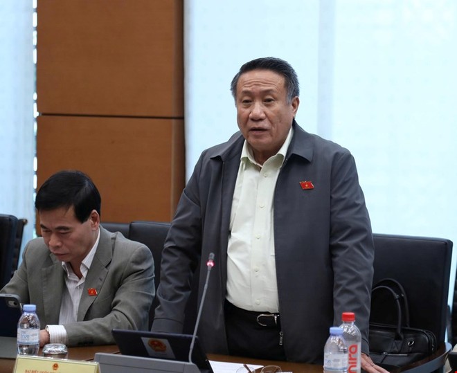 Đại biểu Hà Sỹ Đồng (Quảng Trị) phát biểu tại tổ. 