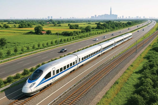 Phối cảnh Dự án Xây dựng đường sắt tốc độ cao trên trục Bắc - Nam 