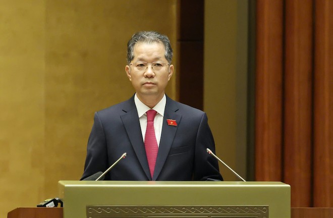  Tân Chánh án TAND Tối cao Nguyễn Văn Quảng phát biểu nhậm chức - Ảnh: Duy Linh. 