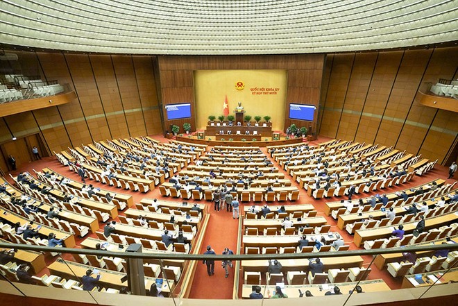 Phiên thảo luận về Dự thảo Luật sửa đổi, bổ sung một số điều của Luật Quản lý nợ công tại hội trường 