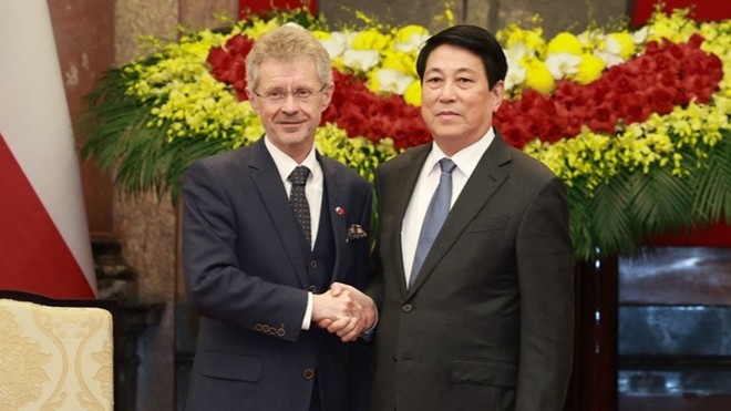 Chủ tịch nước Lương Cường đã đón Chủ tịch Thượng viện Quốc hội Cộng hòa Séc Milos Vystrcil tại Phủ Chủ tịch.