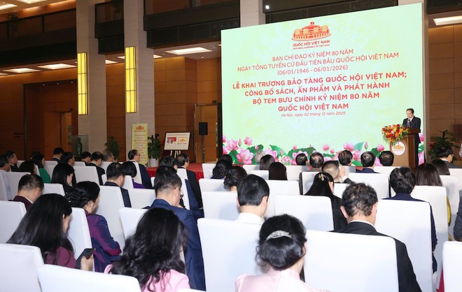 Chủ tịch Quốc hội Trần Thanh Mẫn phát biểu tại buổi lễ. Ảnh: Duy Linh. 