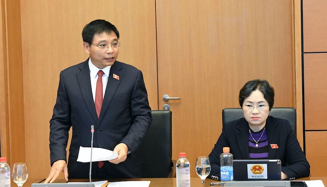 Bộ trưởng Bộ Tài chính Nguyễn Văn Thắng phát biểu tại tổ - Ảnh: NY 