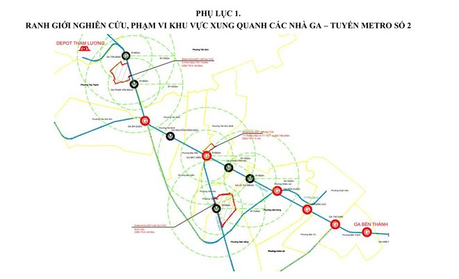 TP.HCM công bố phạm vi nghiên cứu, kế hoạch tổ chức lập quy hoạch các khu vực TOD tập trung vào các khu vực xung quanh 12 nhà ga của tuyến Metro số 2.