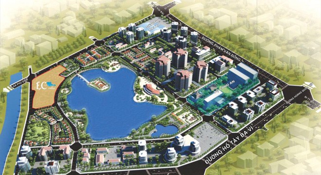 Phối cảnh tổng thể Dự án 
Khu đô thị Thành phố giao lưu
