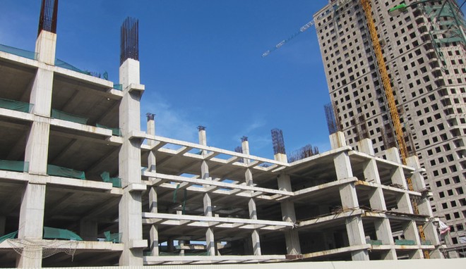 Sau gần 4 năm triển khai, đến nay, Dự án Hà Nội Times Tower mới xây đến tầng 5
