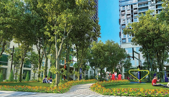 Mảng xanh ngày càng được chủ đầu tư chú trọng khi phát triển các dự án khu đô thị
